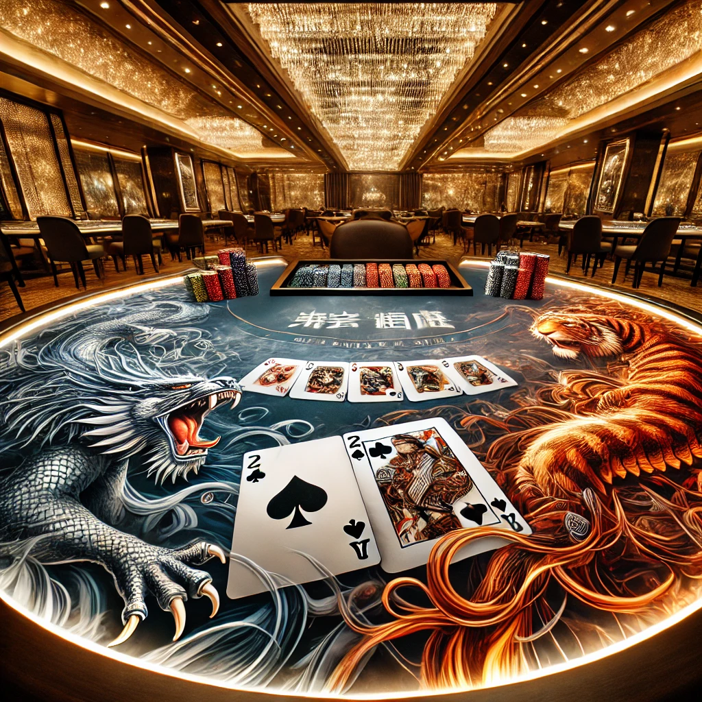 豪華龍虎鬥賭場場景｜高端娛樂城氛圍 (Luxury Dragon Tiger Casino Scene | Premium Gambling Hall)